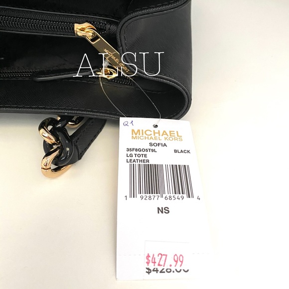 Michael Kors Sofia Tote Leather Black AUTHENTIC - Picture 11 of 13